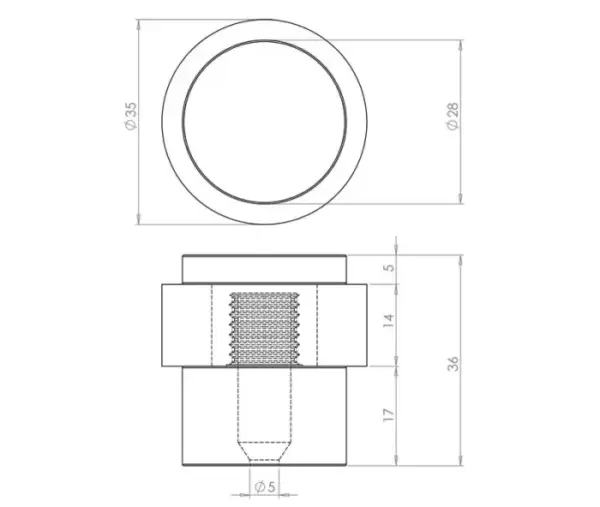 Cylinder Floor Mounted Door Stop