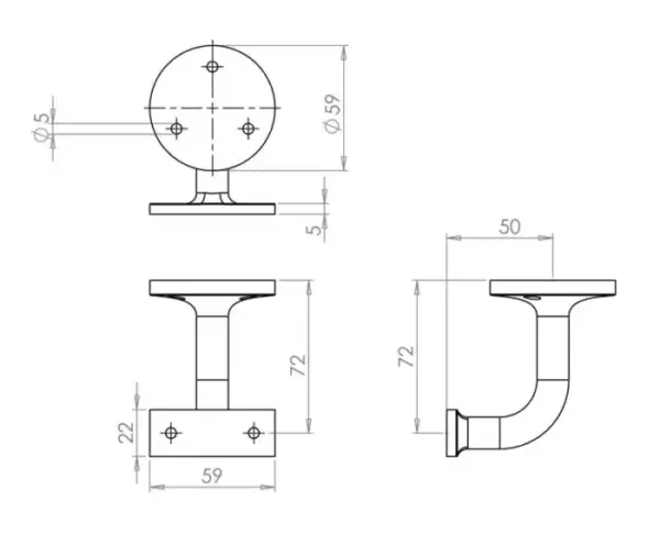 Aluminium Hand Rail Brackets