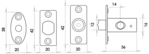 Mortice Rackbolt 36mm