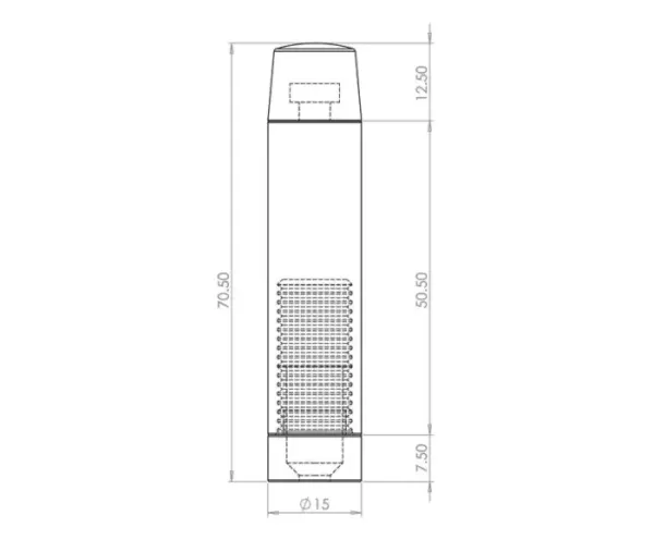 Cylinder Wall mounted Door Stop without Rose