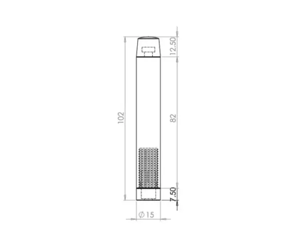 Cylinder Wall mounted Door Stop without Rose