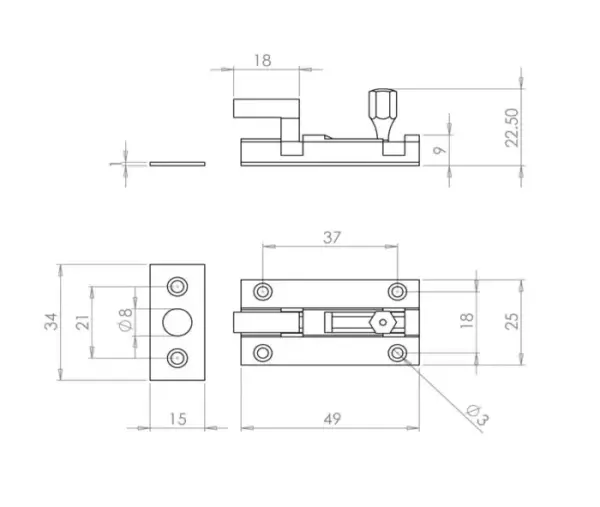 Brass Necked Barrel Bolts
