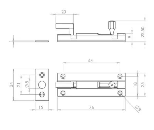 Brass Necked Barrel Bolts
