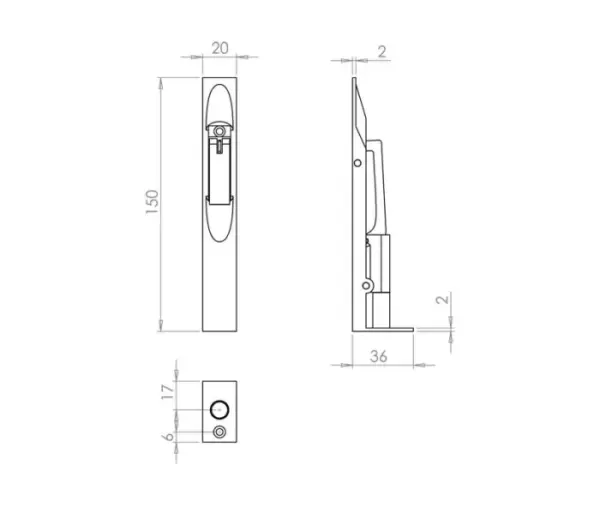 Brass Lever Action Flushbolts
