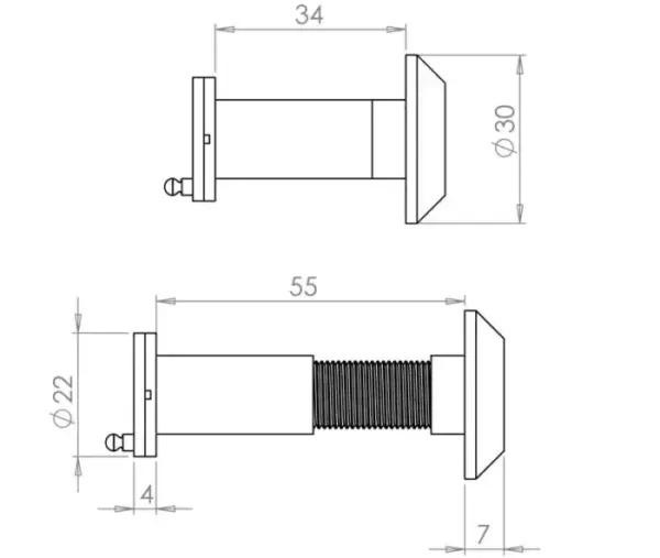 180 Degree Door Viewers to Fit 35-55mm Doors