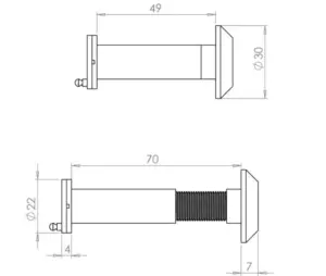 180 Degree Door Viewers to Fit 50-70mm Doors
