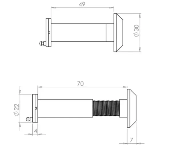 180 Degree Door Viewers to Fit 50-70mm Doors