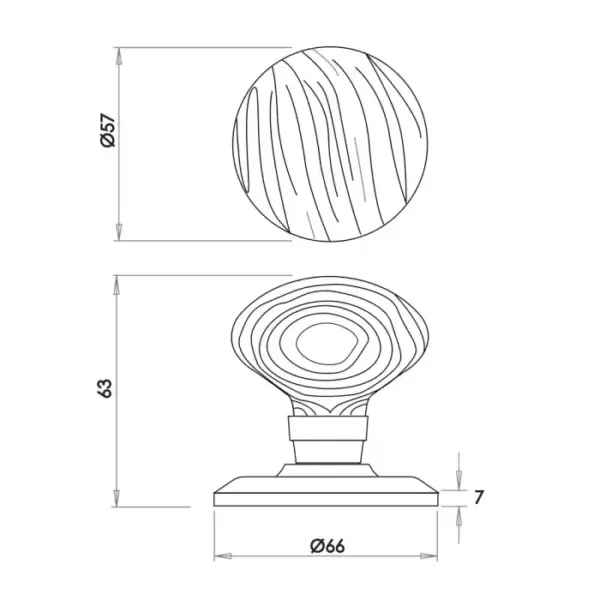 Pine Mortice Door Knobs