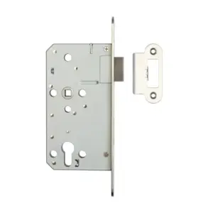 Frelan Hardware Architectural 72mm DIN Escape Lock – 60mm Backset (Satin Stainless Steel Finish) - 60mm backset radiused