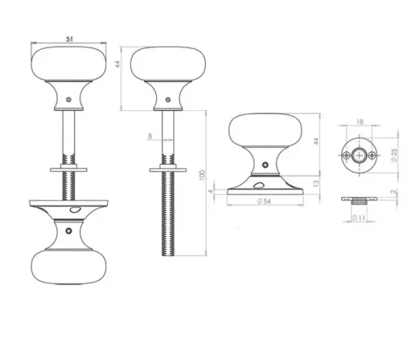 Mushroom Small Door Knobs