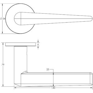 Frelan Hardware CRES CR-107 Rose Door Handle