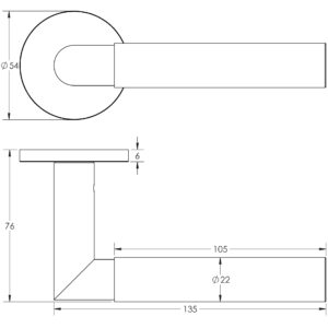 Frelan Hardware CRES CR-102 Rose Door Handle