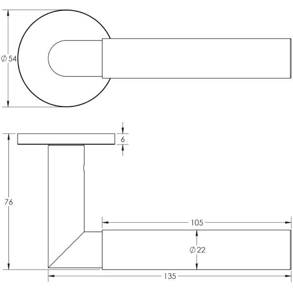 Frelan Hardware CRES CR-102 Rose Door Handle