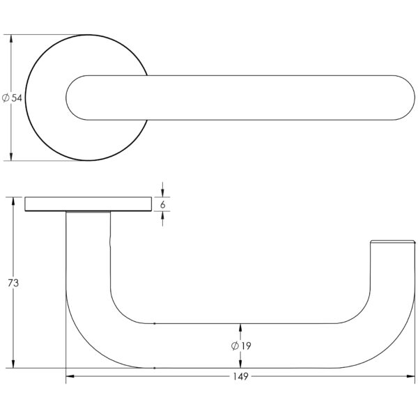 Frelan Hardware CRES CR-106 Rose Door Handle