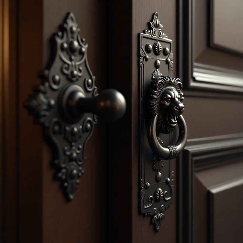 Black Antique Door Furniture