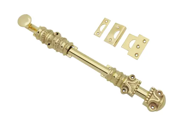 matching to Espagnolette bolt : solid brass polished lacquered surface sliding bolt - Image 2