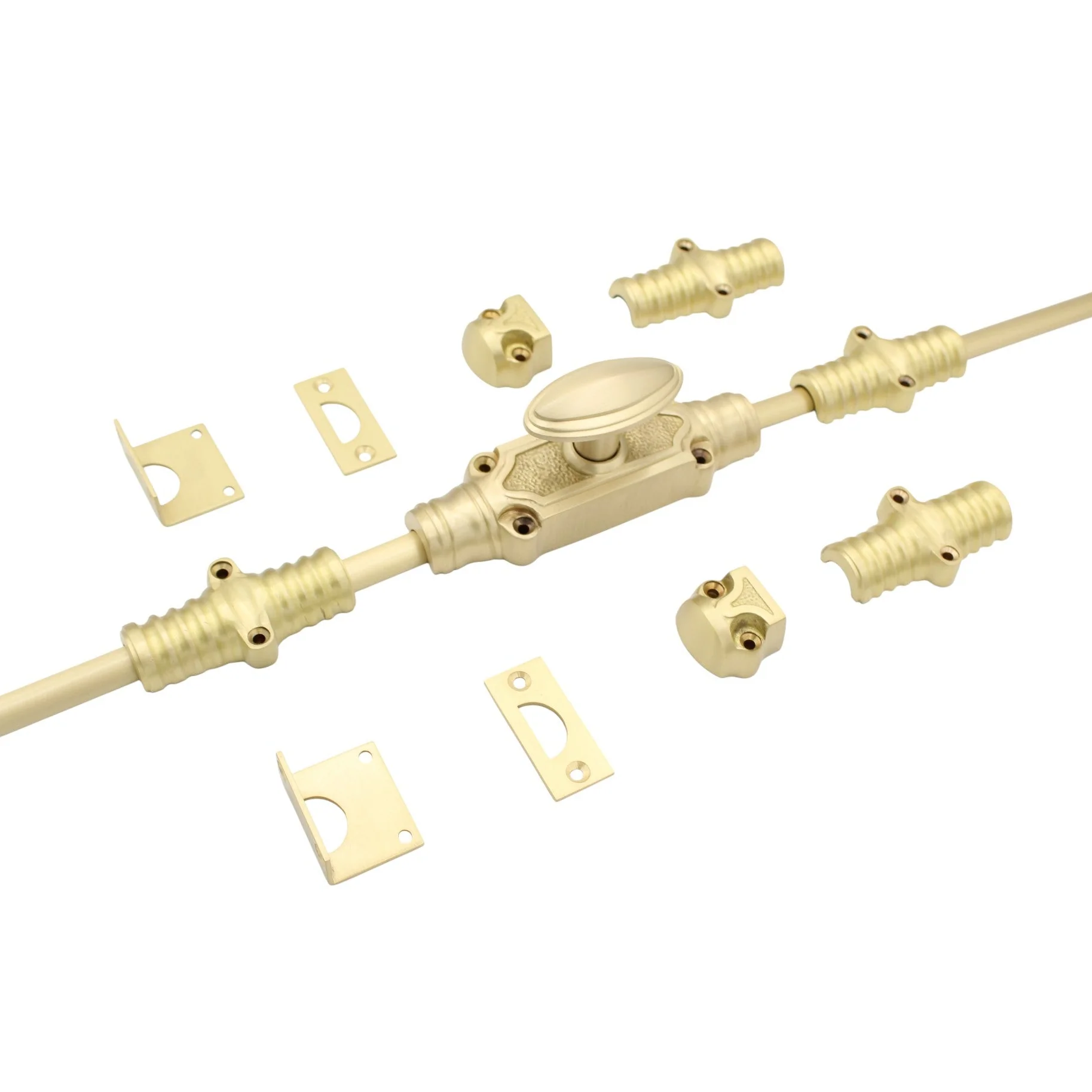 Hampton Reeded Cremone Bolt by Euro Art | Solid Brass Espagnolette Bolt - Image 5
