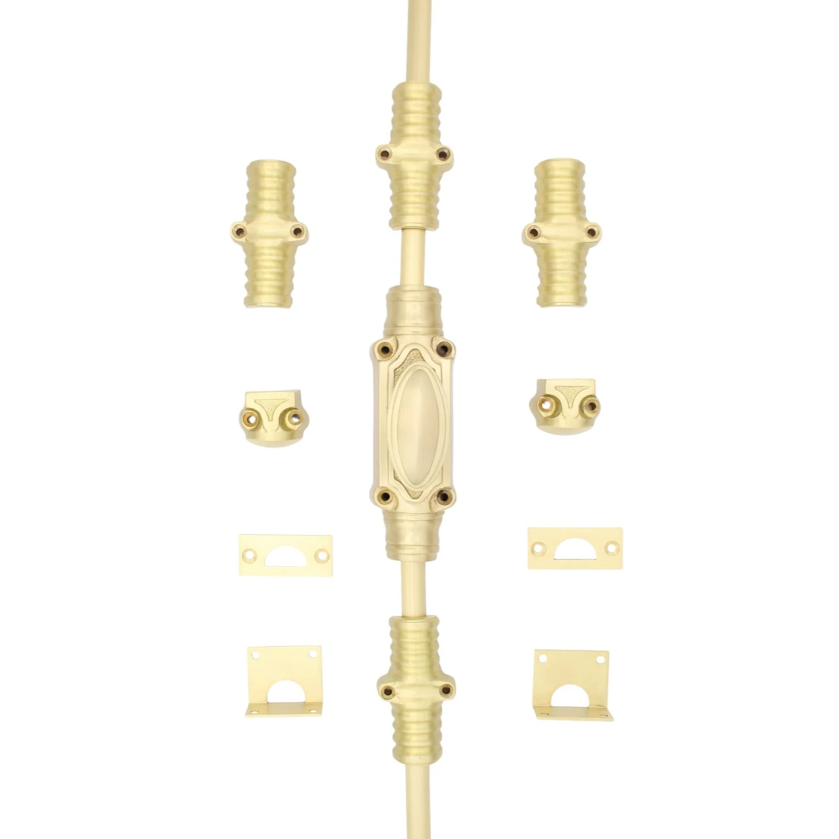 Hampton Reeded Cremone Bolt by Euro Art | Solid Brass Espagnolette Bolt - Image 3